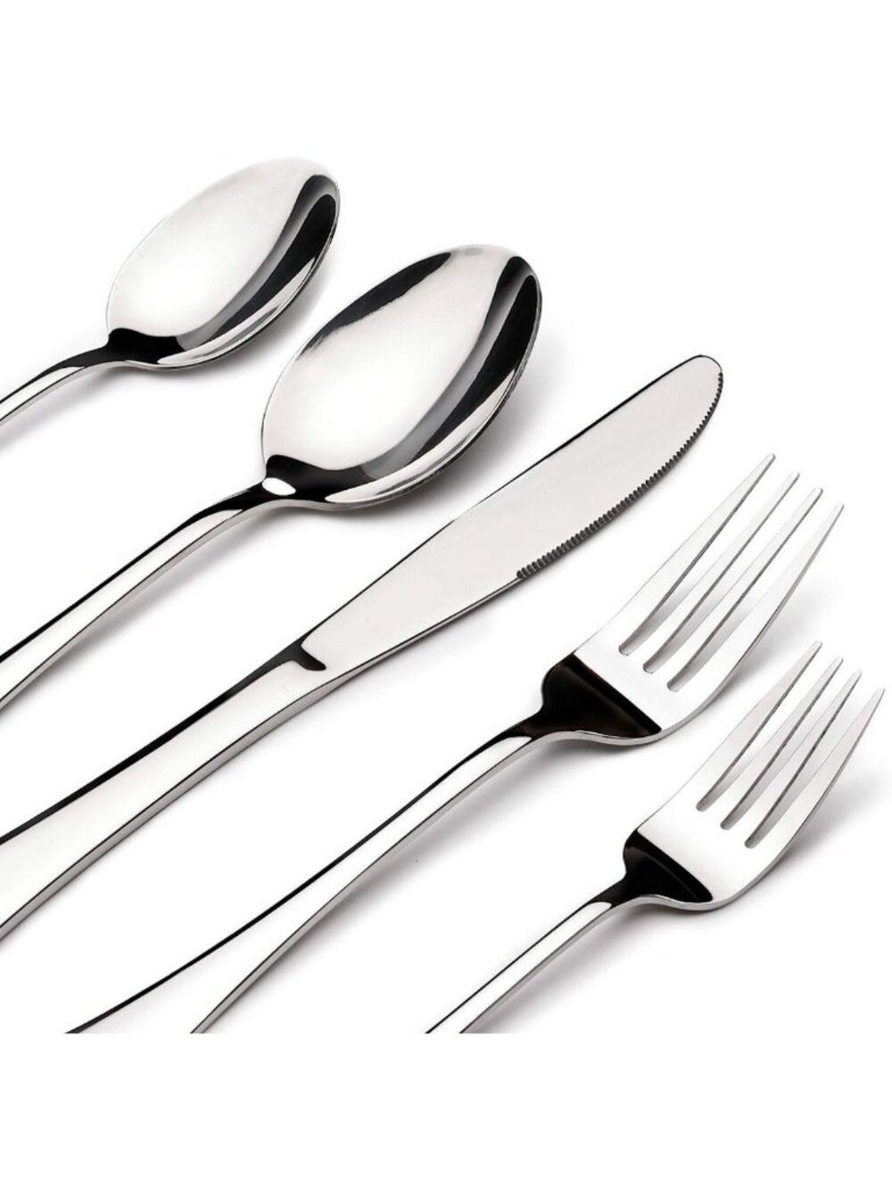 Elegant Stainless Steel Silverware Set for 8 with Serving Utensils - Flatware